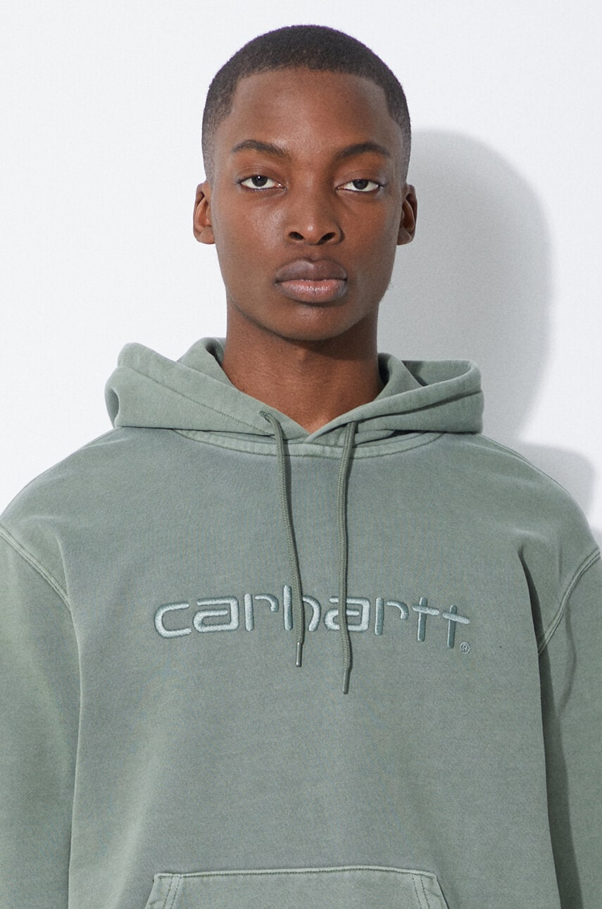 Carhartt WIP cotton sweatshirt men s green color hooded I030145.1YFGD at PRM US