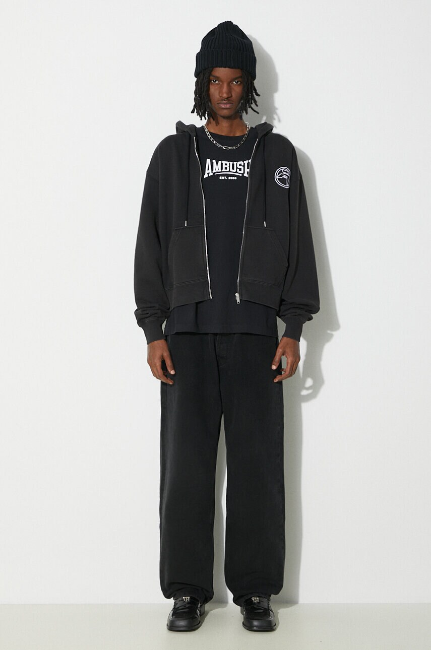 AMBUSH cotton sweatshirt Embroidered Emblem Zip Up PRM EU