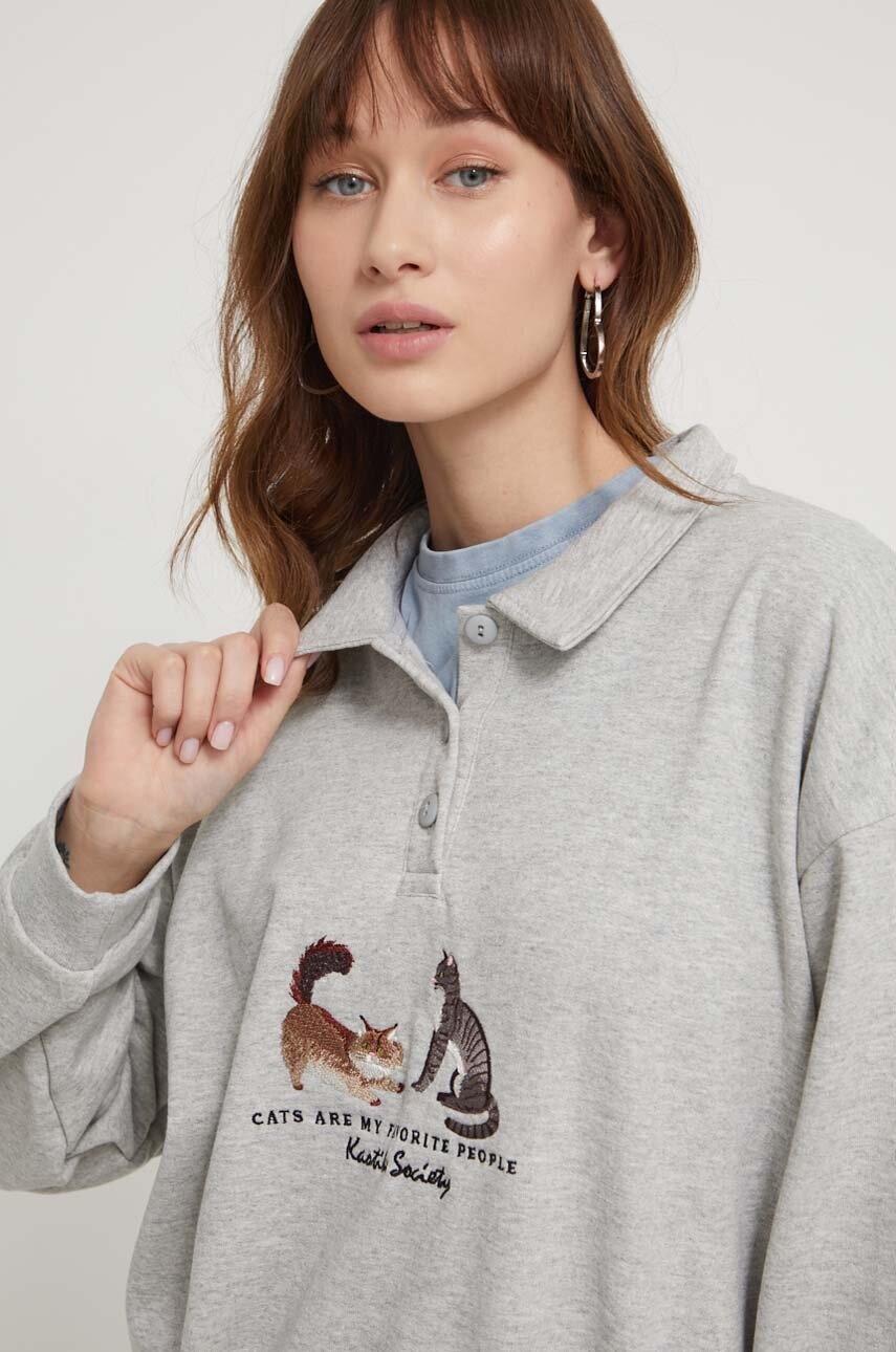 Kaotiko bluza damska kolor szary z aplikacją | Answear.com