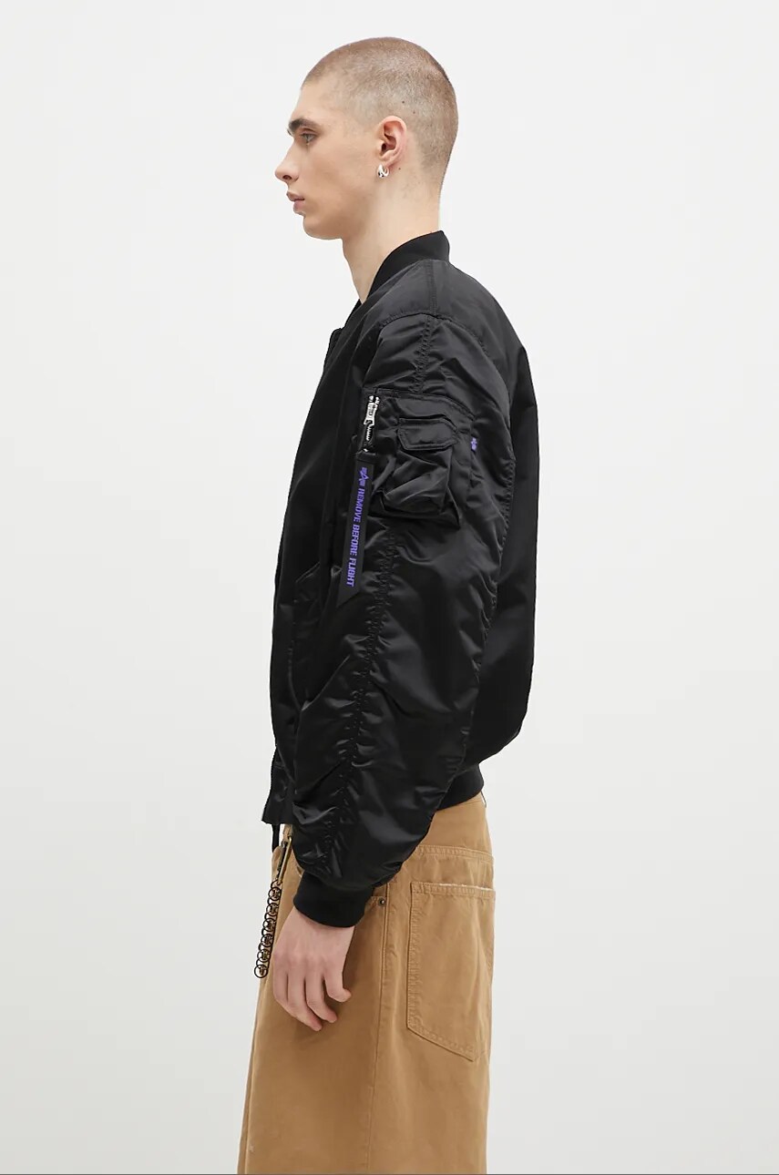 Alpha Industries bomber jacket MA-1 UV men's black color Alpha Industries bomber jacket MA-1 UV men's black color