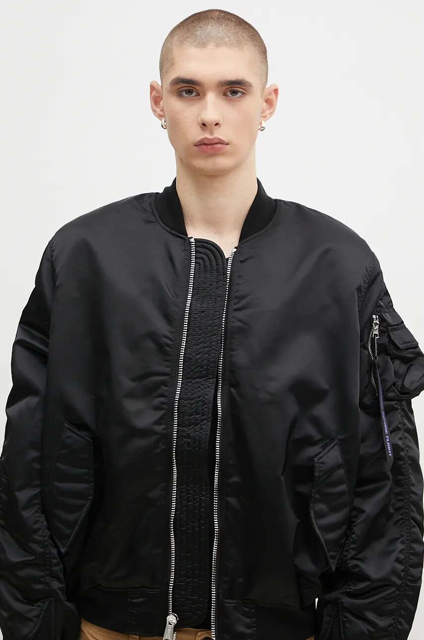 Alpha Industries bomber jacket MA-1 UV men's black color Alpha Industries bomber jacket MA-1 UV men's black color