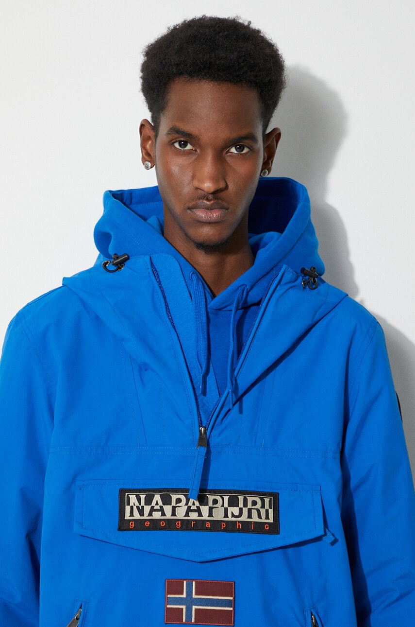 Napapijri jacket Rainforest S Pkt 3 men's blue color Napapijri jacket Rainforest S Pkt 3 men's blue color