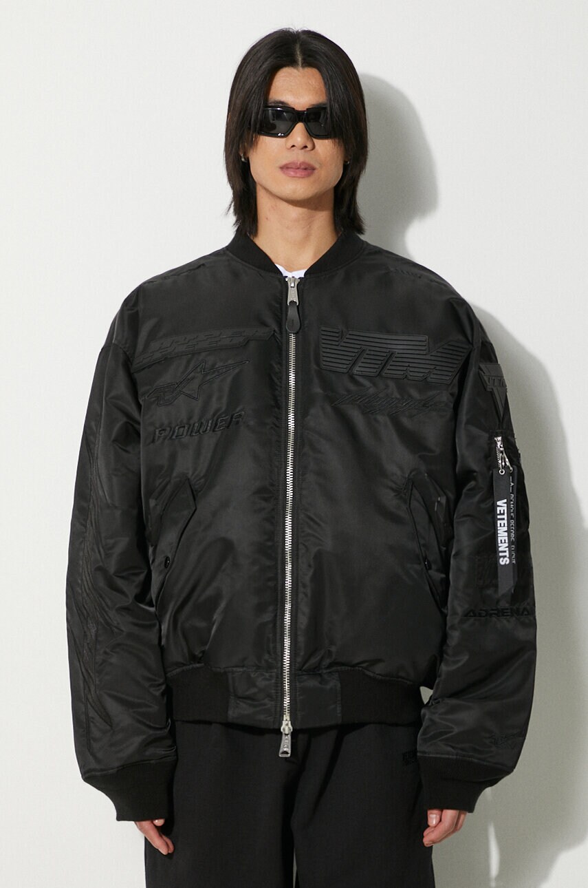 VETEMENTS bomber jacket Blackout Racing Bomber Jacket men's VETEMENTS bomber jacket Blackout Racing Bomber Jacket men's