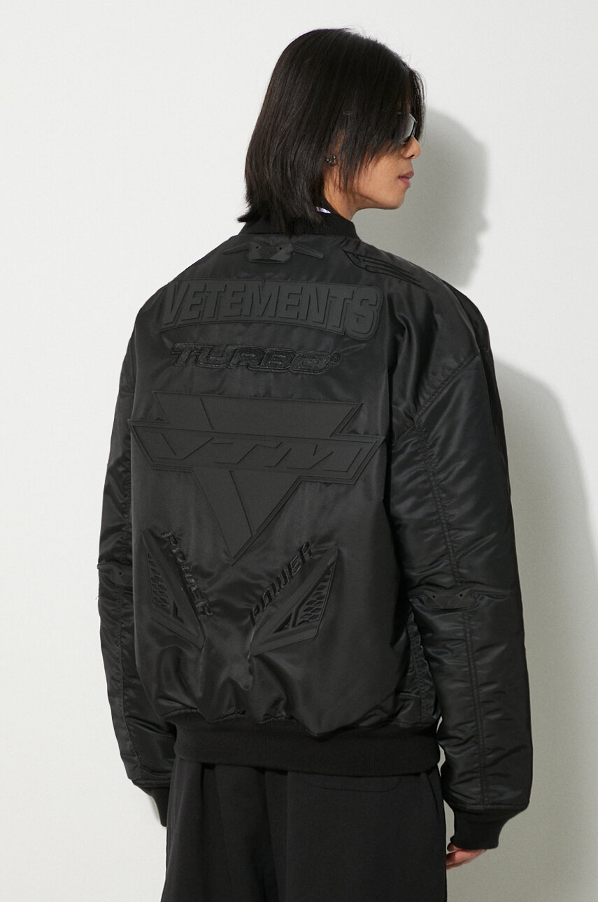 VETEMENTS Blackout Racing Bomber Jacket | Black | FARFETCH