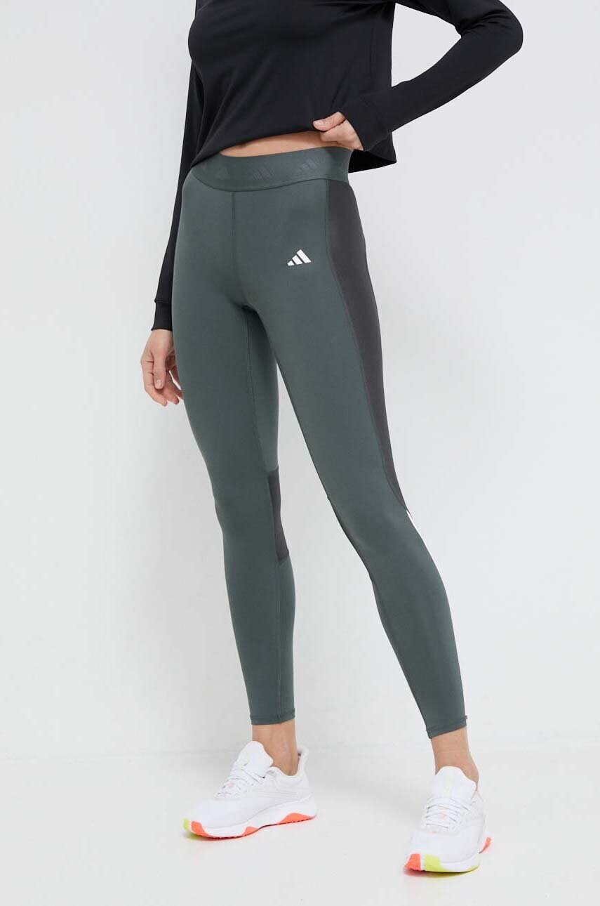 Legginsy adidas 3 2025 stripes zielone