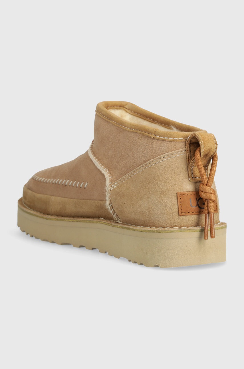 UGG suede snow boots Ultra Mini Crafted Regenerate beige