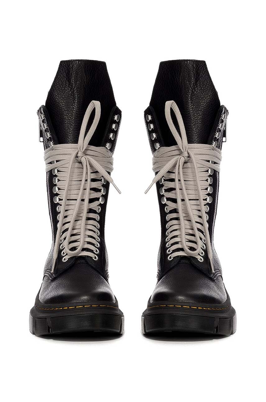 1918 Rick Owens DMXL Tall Leather Lace Up Boots in Black