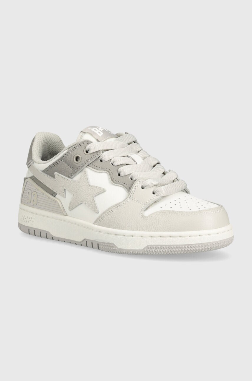 Kožené sneakers boty A Bathing Ape Bape Sk8 Sta #5 L šedá Kožené sneakers boty A Bathing Ape Bape Sk8 Sta #5 L šedá