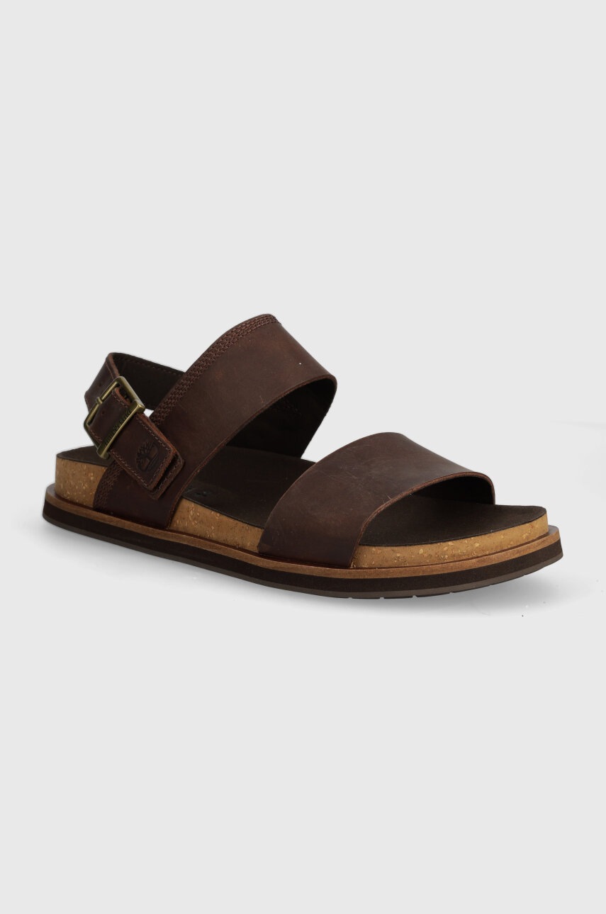 ■Timberland■ Vibe2Band Slad TB0A419HV131 Timberland leather sandals Amalfi Vibes men's brown color