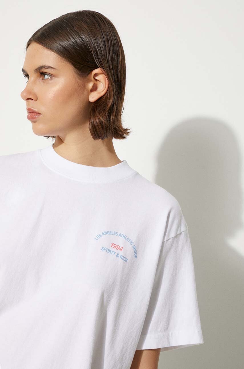 Tシャツ・カットソー Sporty & Rich Unisex Healthy & Fitness T-Shirt TS865WH Health is Wealth T-Shirt - Cream/Navy – Sporty & Rich