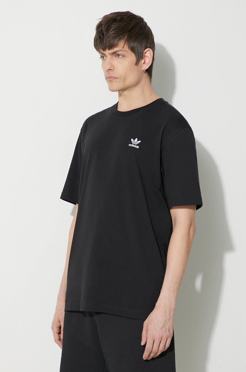 adidas Originals cotton t-shirt Essential Tee men\'s black color IR9690 |  buy on PRM