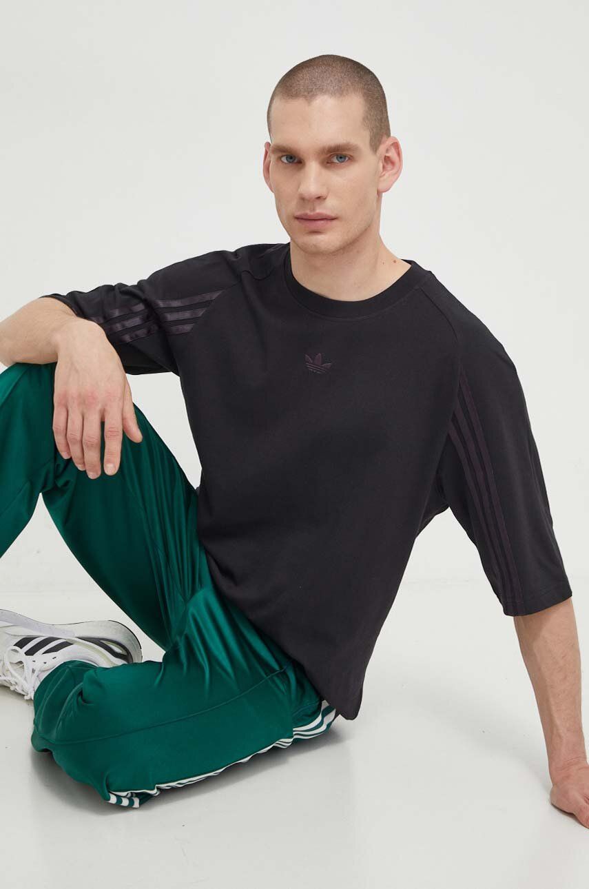 adidas Originals cotton t-shirt Fashion Raglan Cutline men\'s black color  IT7445 | buy on PRM