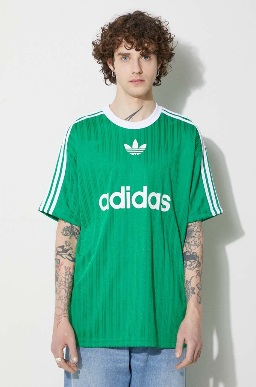 adidas Originals t-shirt men's green color with a print at