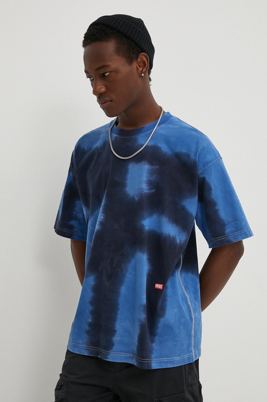 【DIESEL】NAVY BLUE T-BOXT-N15 T-SHIRT Diesel t-shirt bawełniany T-BOXT-N15 męski kolor niebieski