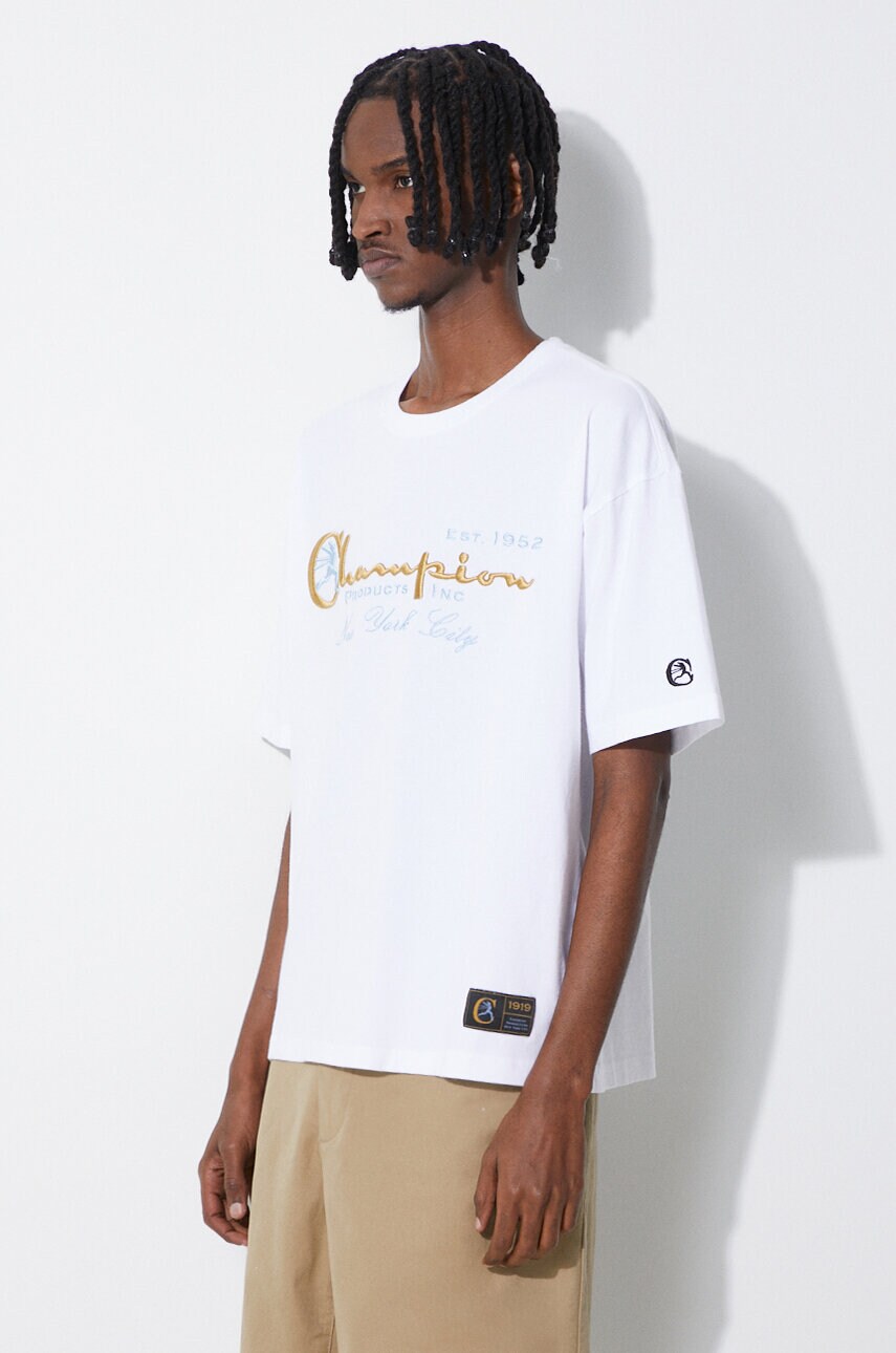 Champion cotton t shirt men s white color 219998 at PRM US