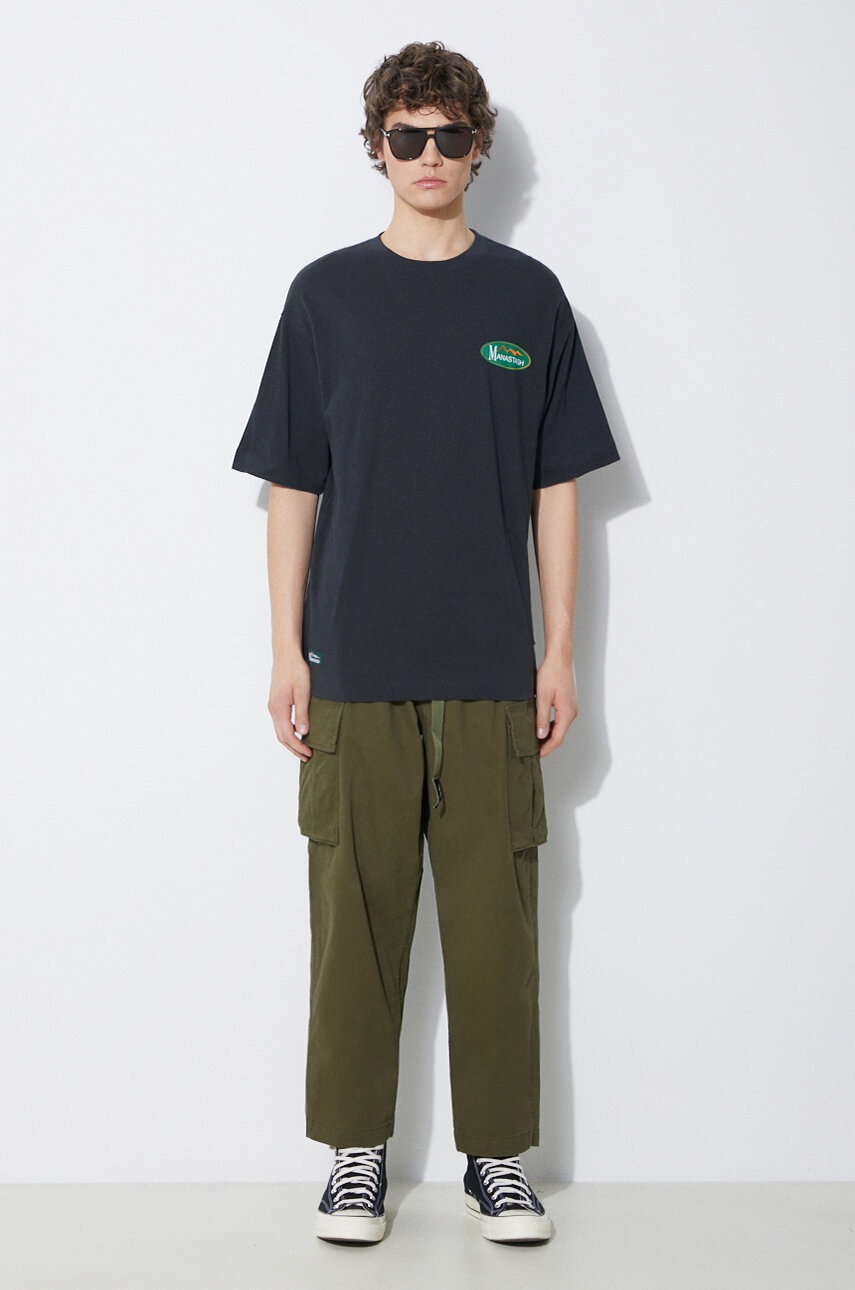 Manastash t-shirt Hemp Original Logo men's black color with