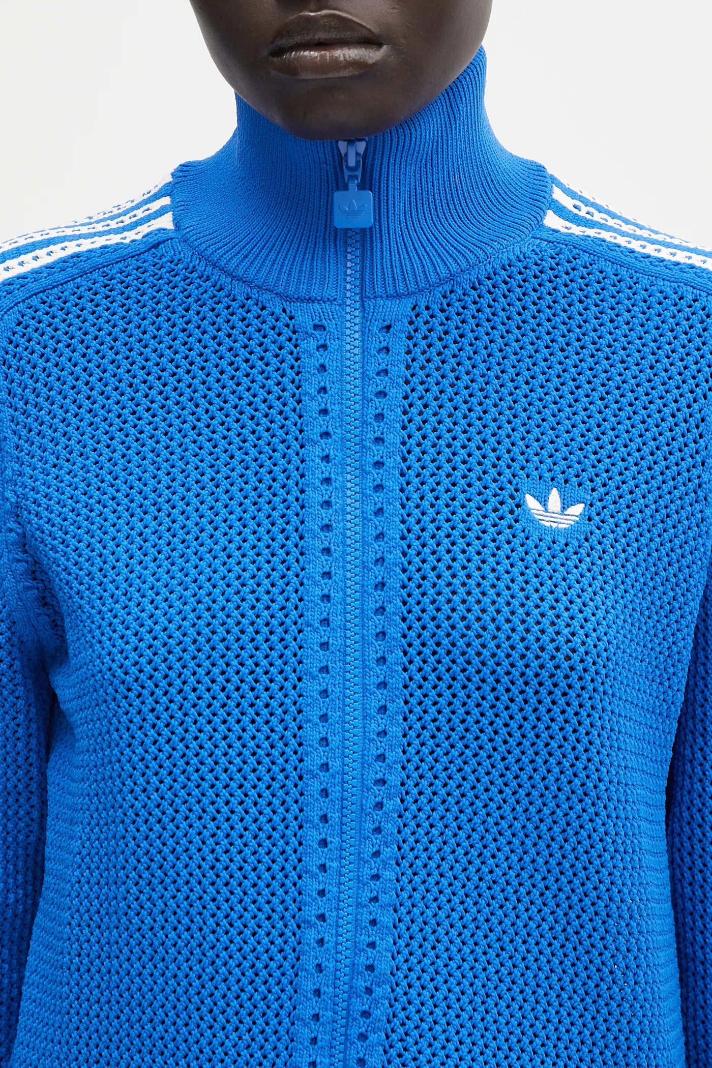 adidas Originals sweatshirt Crochet Tracktop blue color patterned