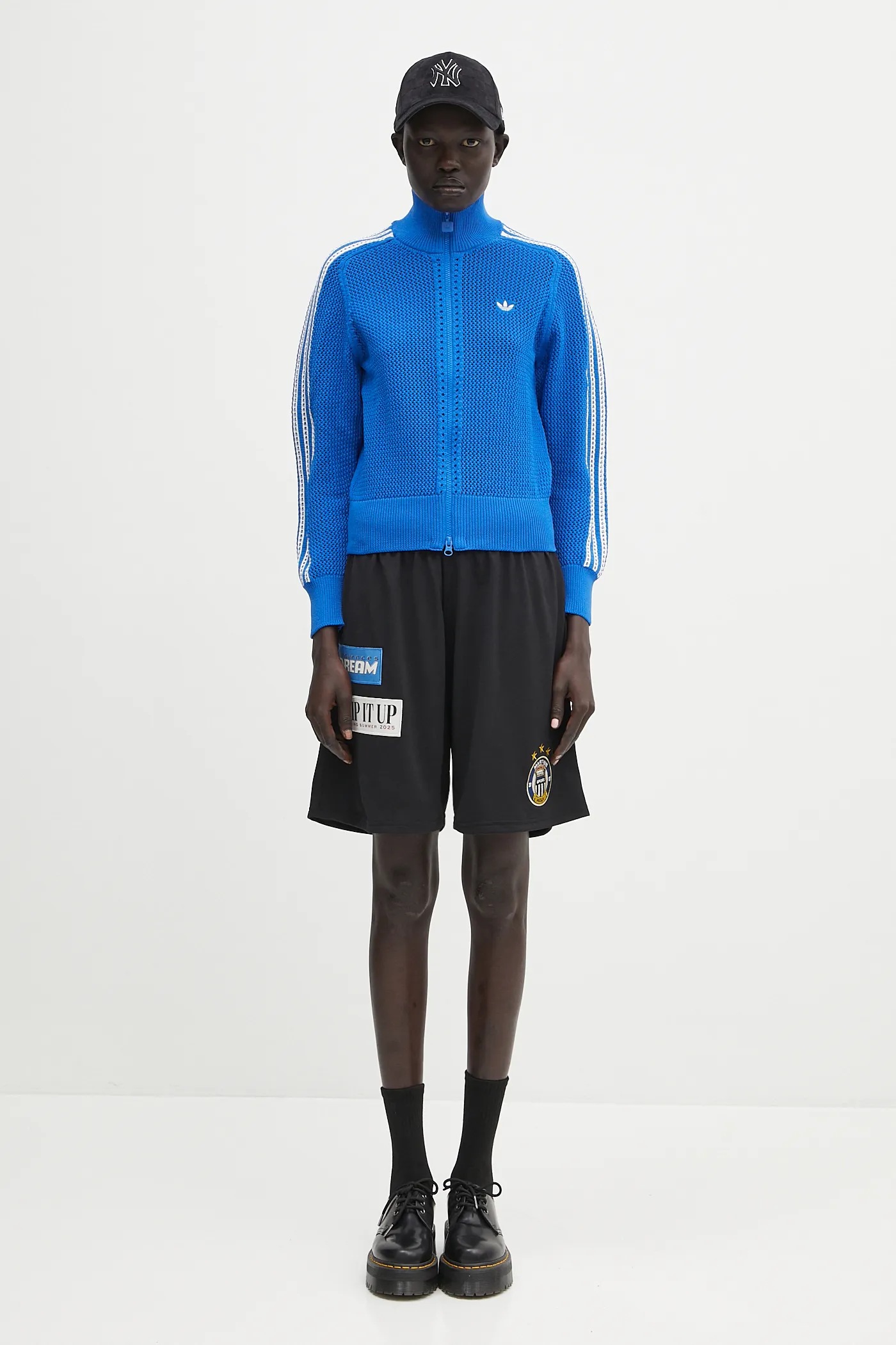 adidas Originals sweatshirt Crochet Tracktop blue color patterned