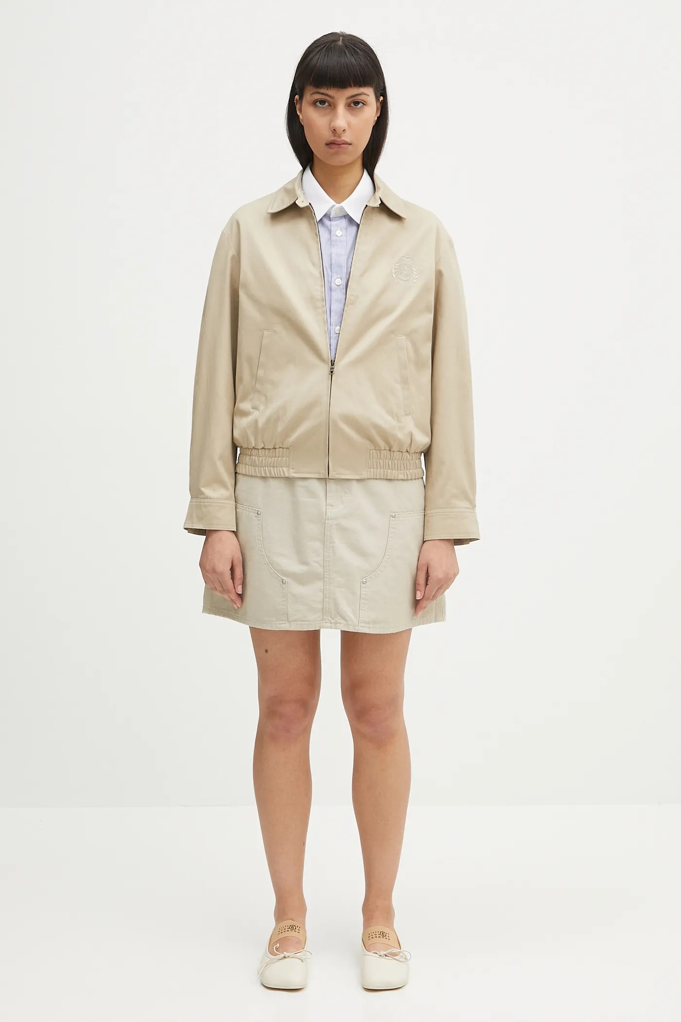 アウターその他 SPORTY RICH Women Outer OW025500000BE CAMEL Beige Sporty & Rich cotton jacket H&W Crest Prep beige color