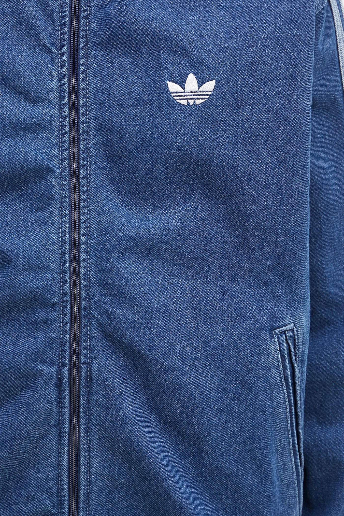 adidas Adicolor Denim Firebird Track Top - Blue | Free