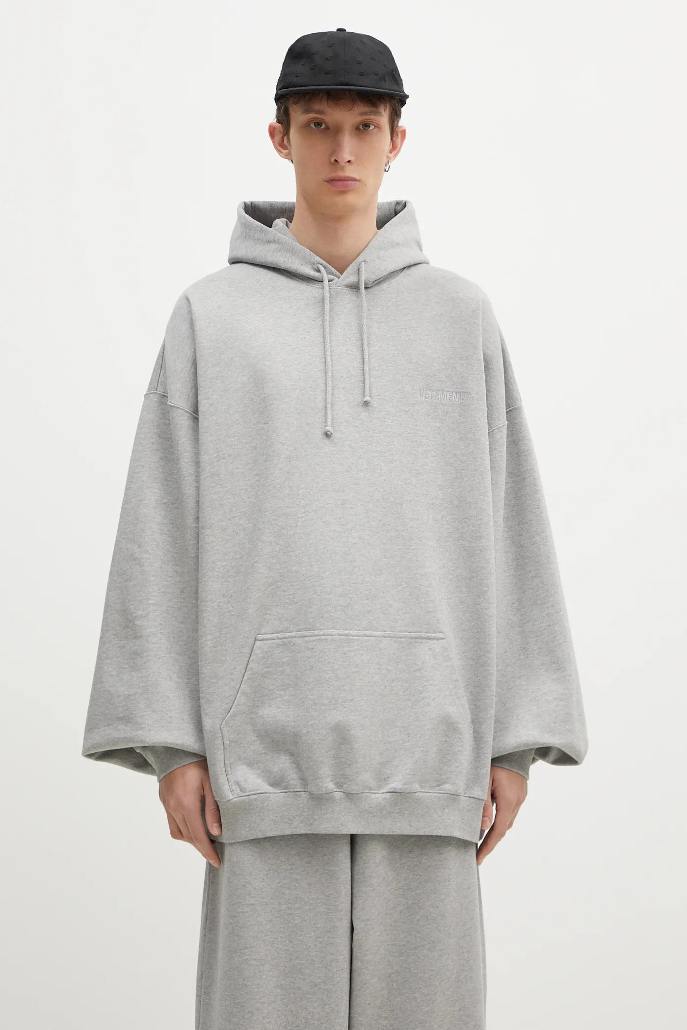 VETEMENTS sweatshirt Embroidered Logo Oversized men's gray color