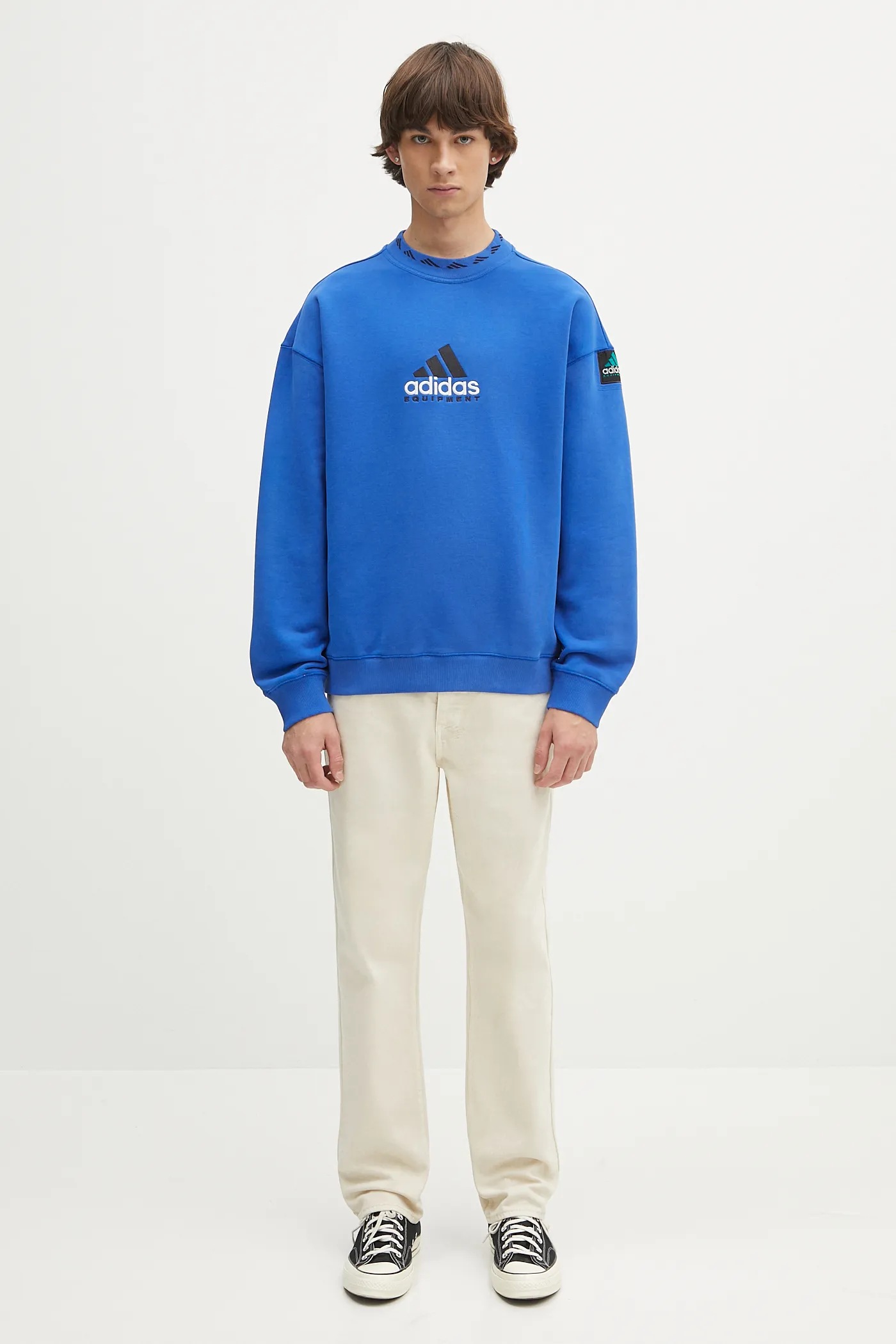 adidas Originals sweatshirt Eqt Washed Crew blue color with an