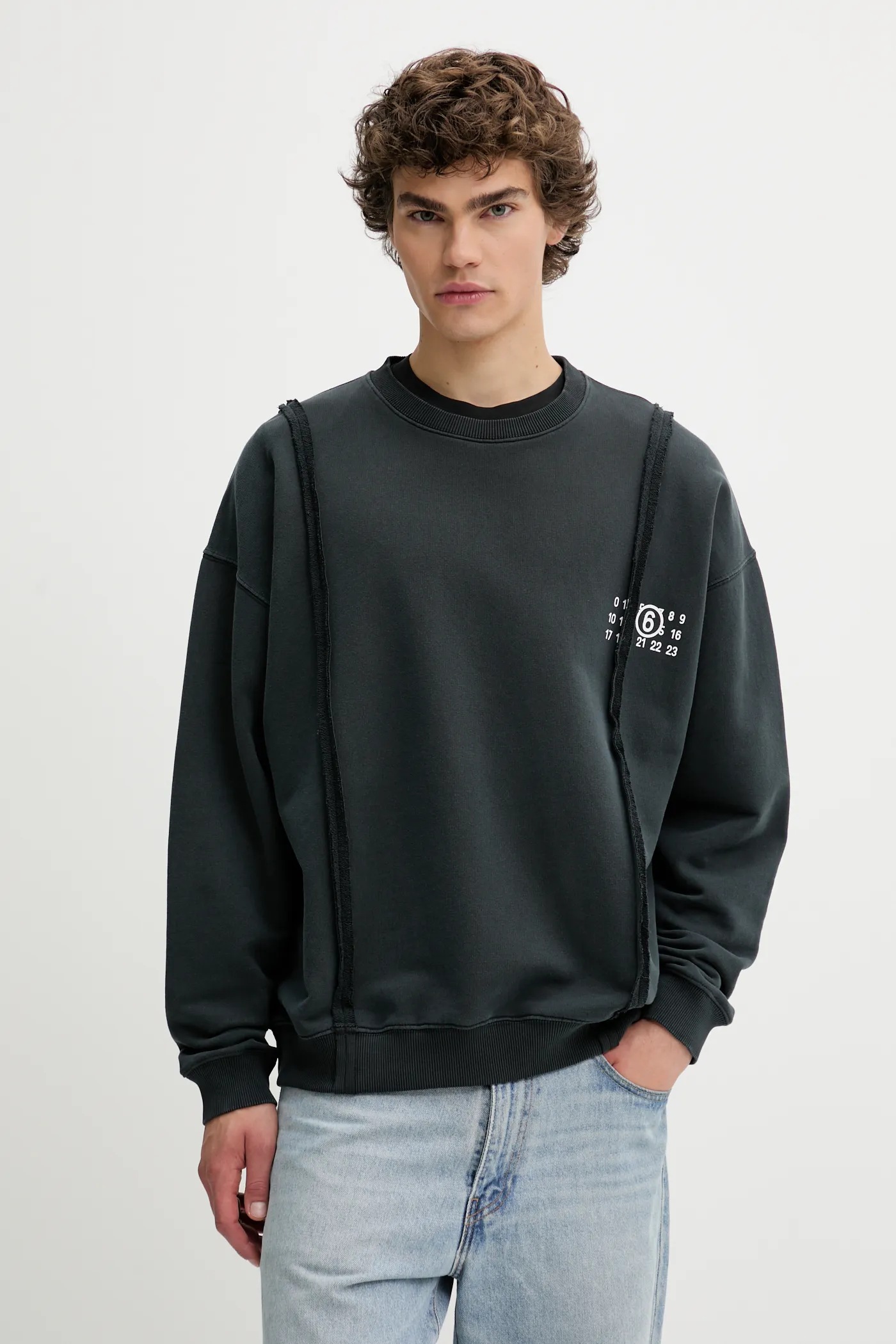 MM6 Maison Margiela cotton sweatshirt gray color smooth