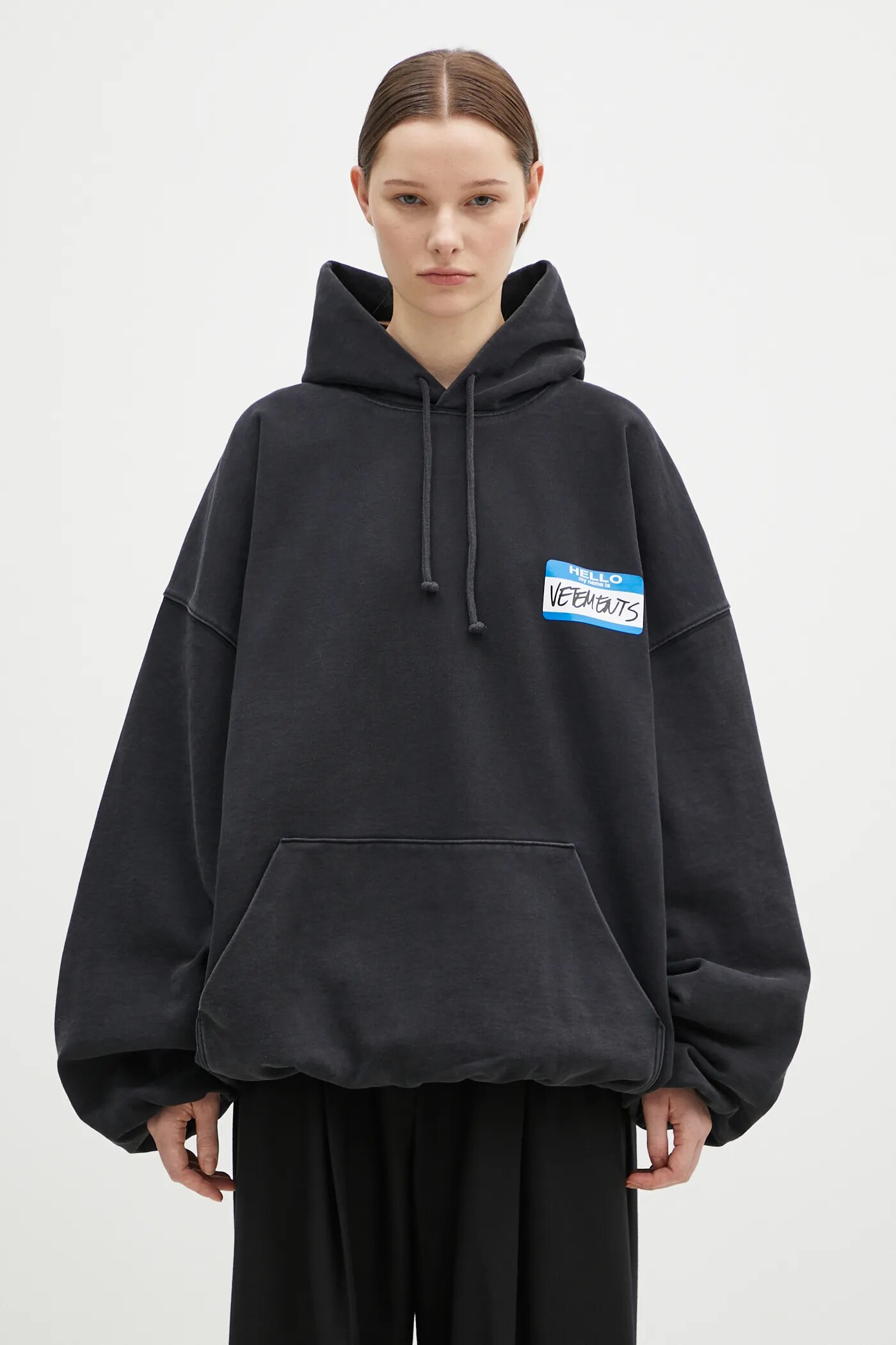 VETEMENTS cotton sweatshirt My Name Sticker Cropped Boxy PRM EU VETEMENTS cotton sweatshirt My Name Sticker Cropped Boxy PRM EU