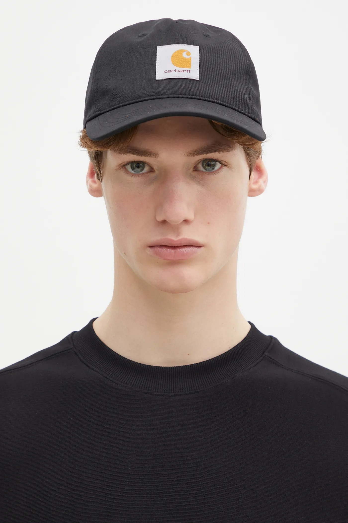 Carhartt WIP baseball cap Seaton Cap black color smooth I034348