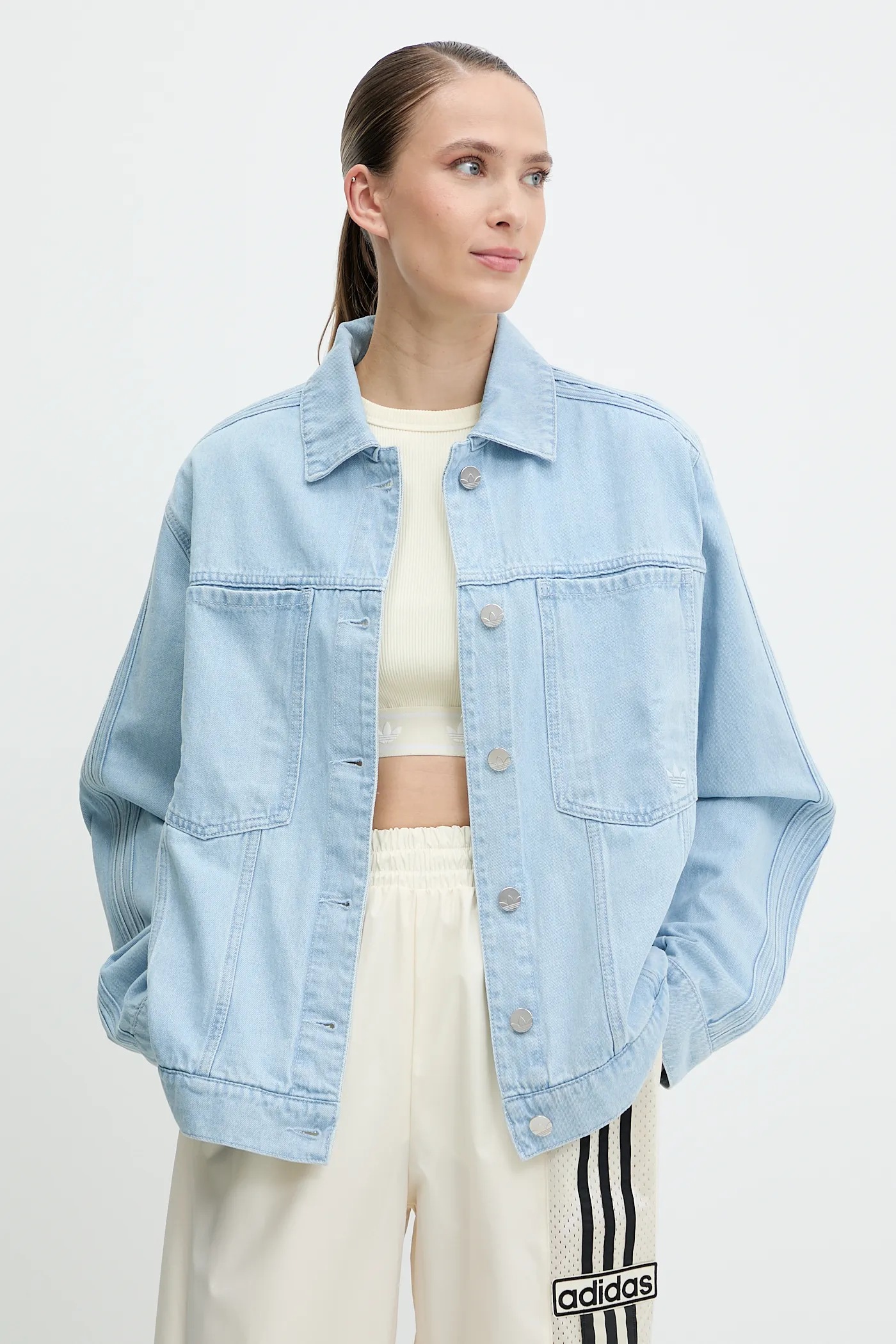 adidas Originals denim jacket Essential blue color JD4753 at PRM US