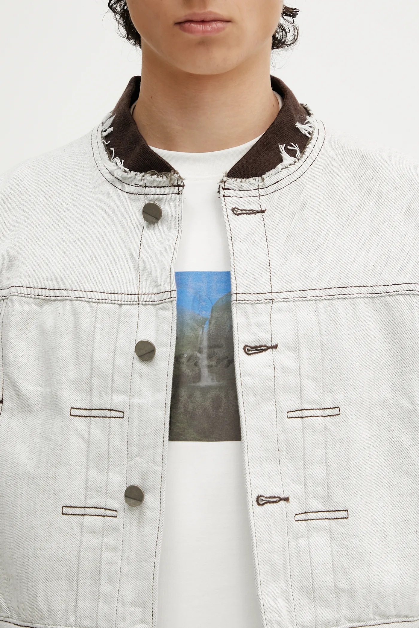 ジャケット・アウター ADERERROR TRUCKER JACKET 1601 / WHITE Ader Error denim jacket Apparel-Top white color