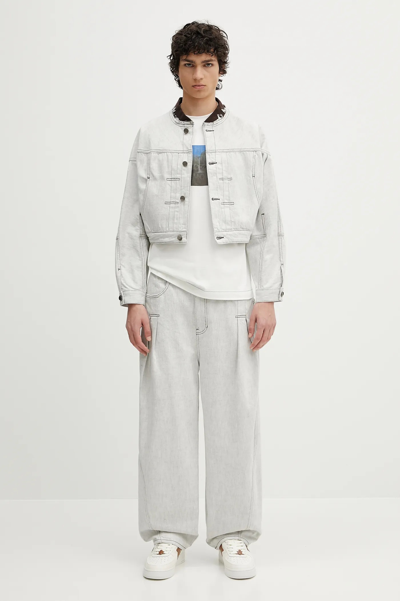 ジャケット・アウター ADERERROR TRUCKER JACKET 1601 / WHITE ADERERROR TRUCKER JACKET 1601 / WHITE