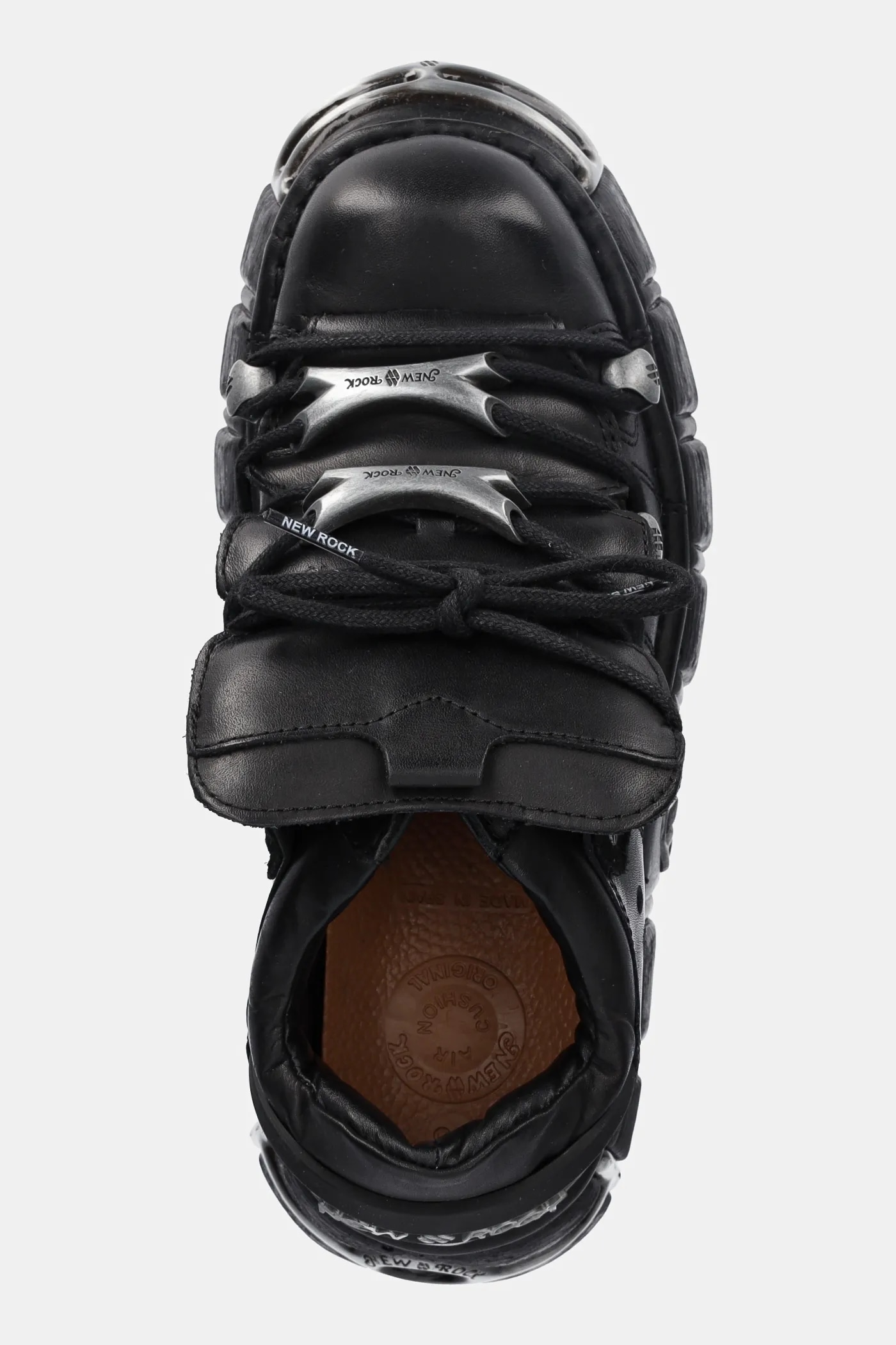 New Rock leather sneakers black color M.120N.C26 at PRM US