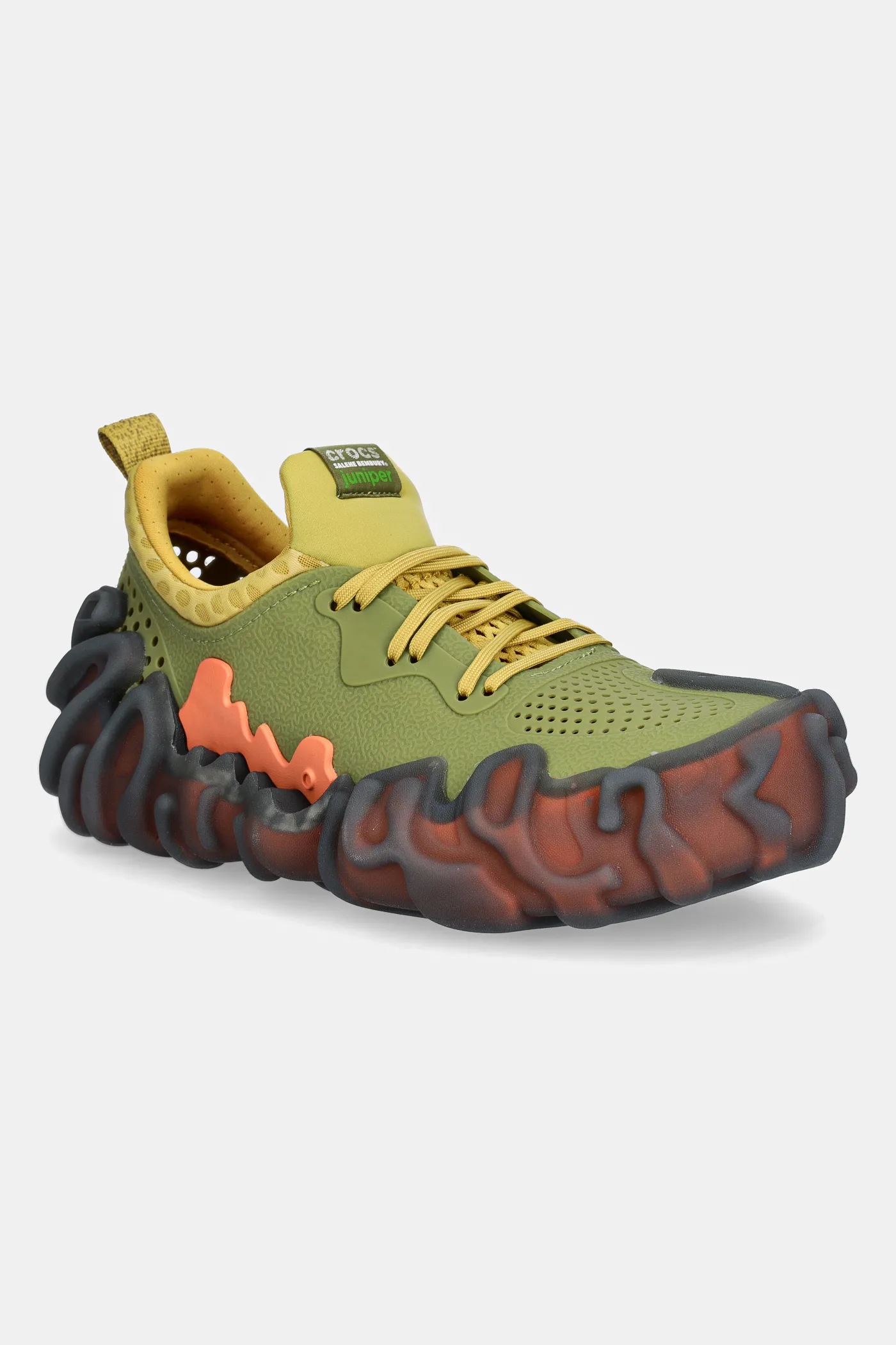 ココスケ Crocs papuci Furever Crush femei, culoarea bej, cu platforma