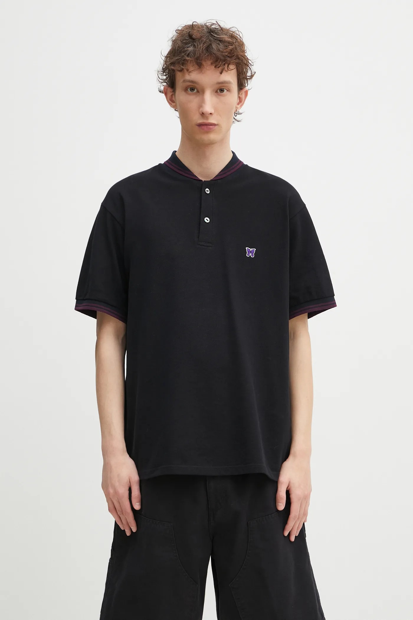 Tシャツ・カットソー Needles SS25 Polo shirts (QV352 A WHITE) NEEDLES（ニードルズ) QV352 S/S Polo Shirt - Poly Pique[FINAL