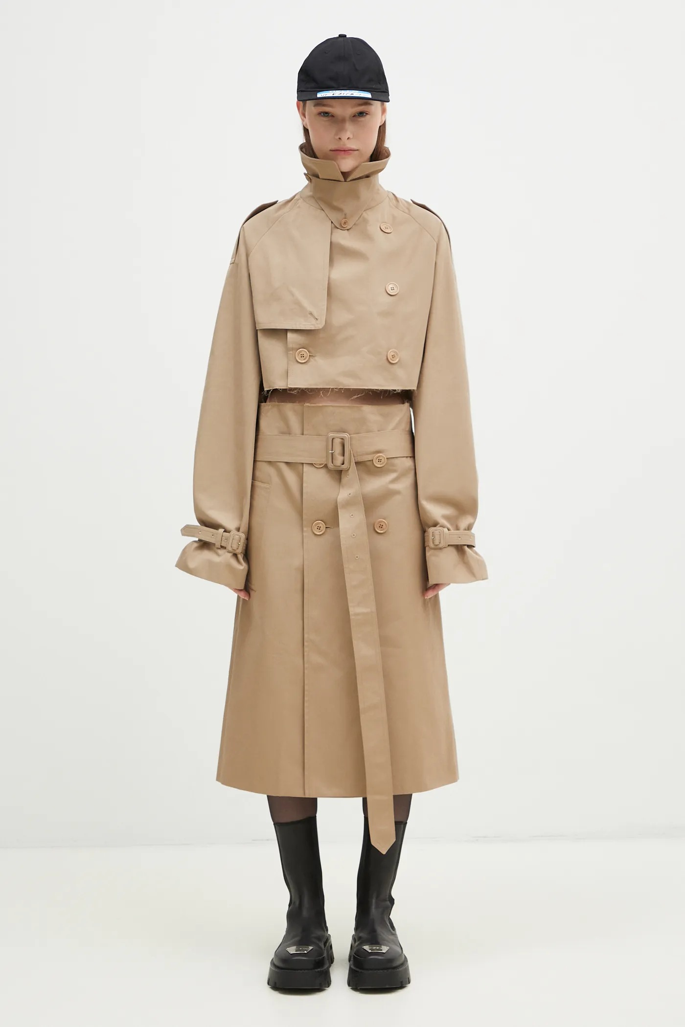 スカート VETEMENTS 'Deconstructed Trenchcoat' skirt Beige WA66SK400S VETEMENTS cotton skirt Deconstructed Trenchcoat PRM EU