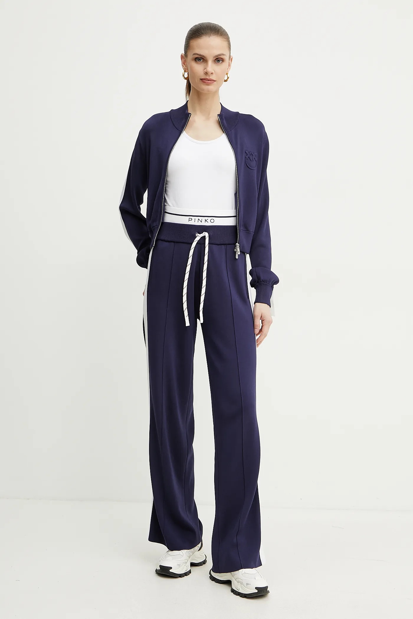 パンツ PINKO Women Straight Pants 104896 A2EKC82 Brown Spodnie dresowe MARSICANO Pinko | Regular Fit pique | kolor
