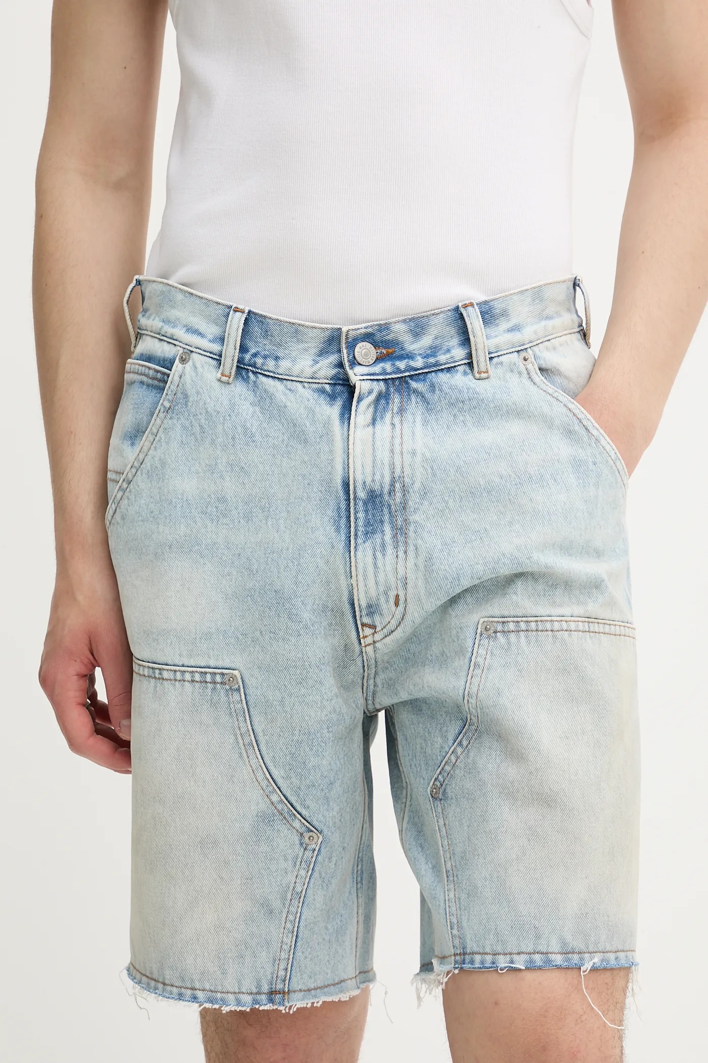 MM6 Maison Margiela denim shorts blue color SH2MU0016 at PRM US
