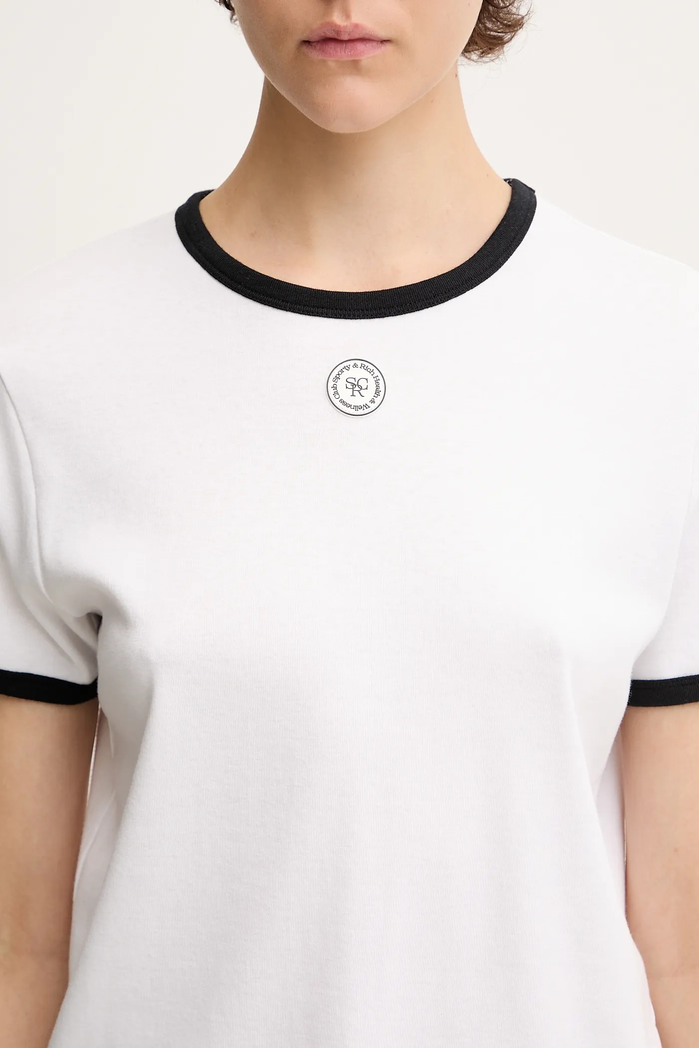 Sporty&Rich｜ (SRHWC Ringer Tee - White (TO081622305WH01 SRHWC Ringer Tee - White/Black – Sporty & Rich