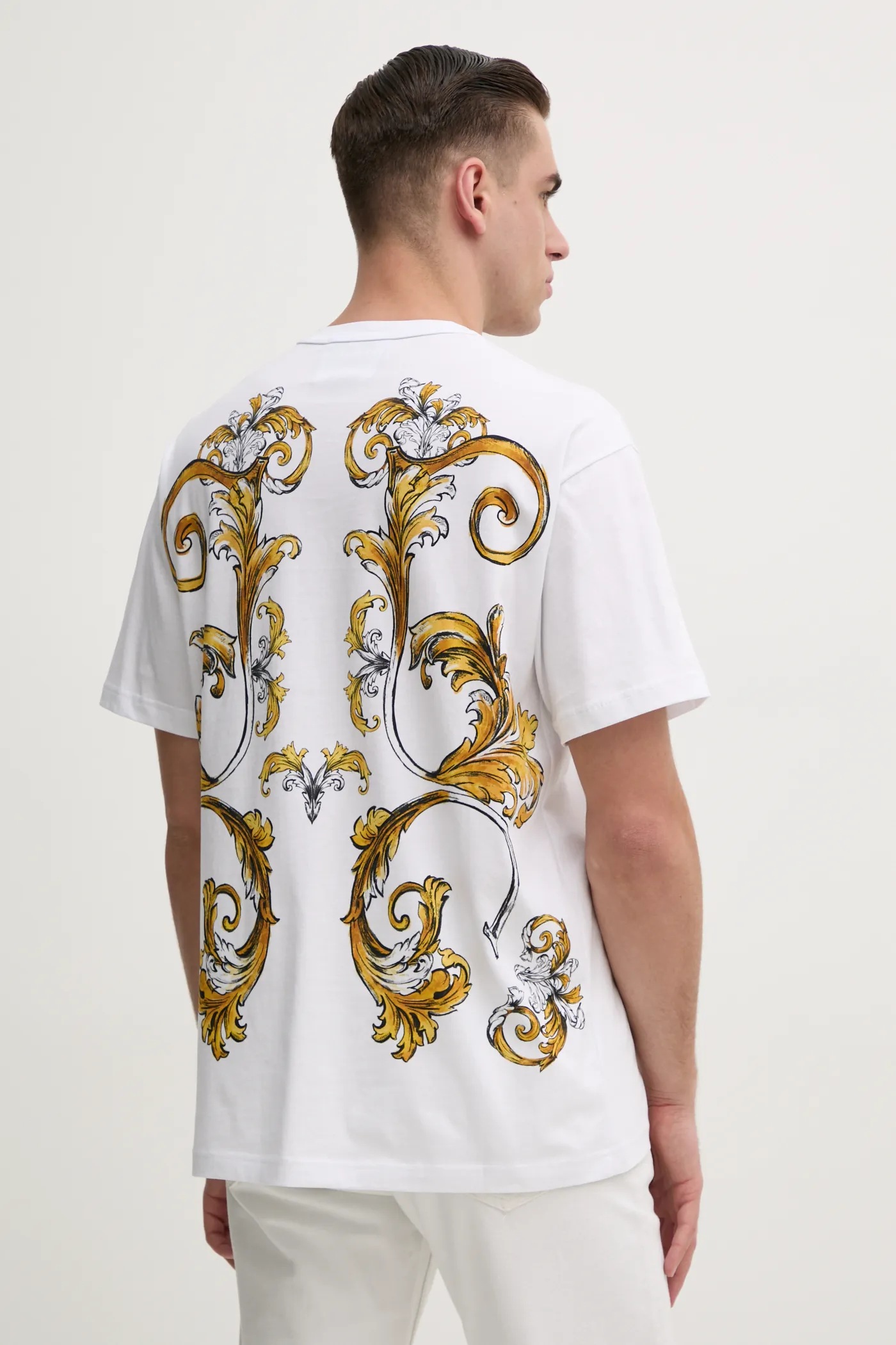 Versace Jeans Couture t-shirt bawełniany męski kolor biały z