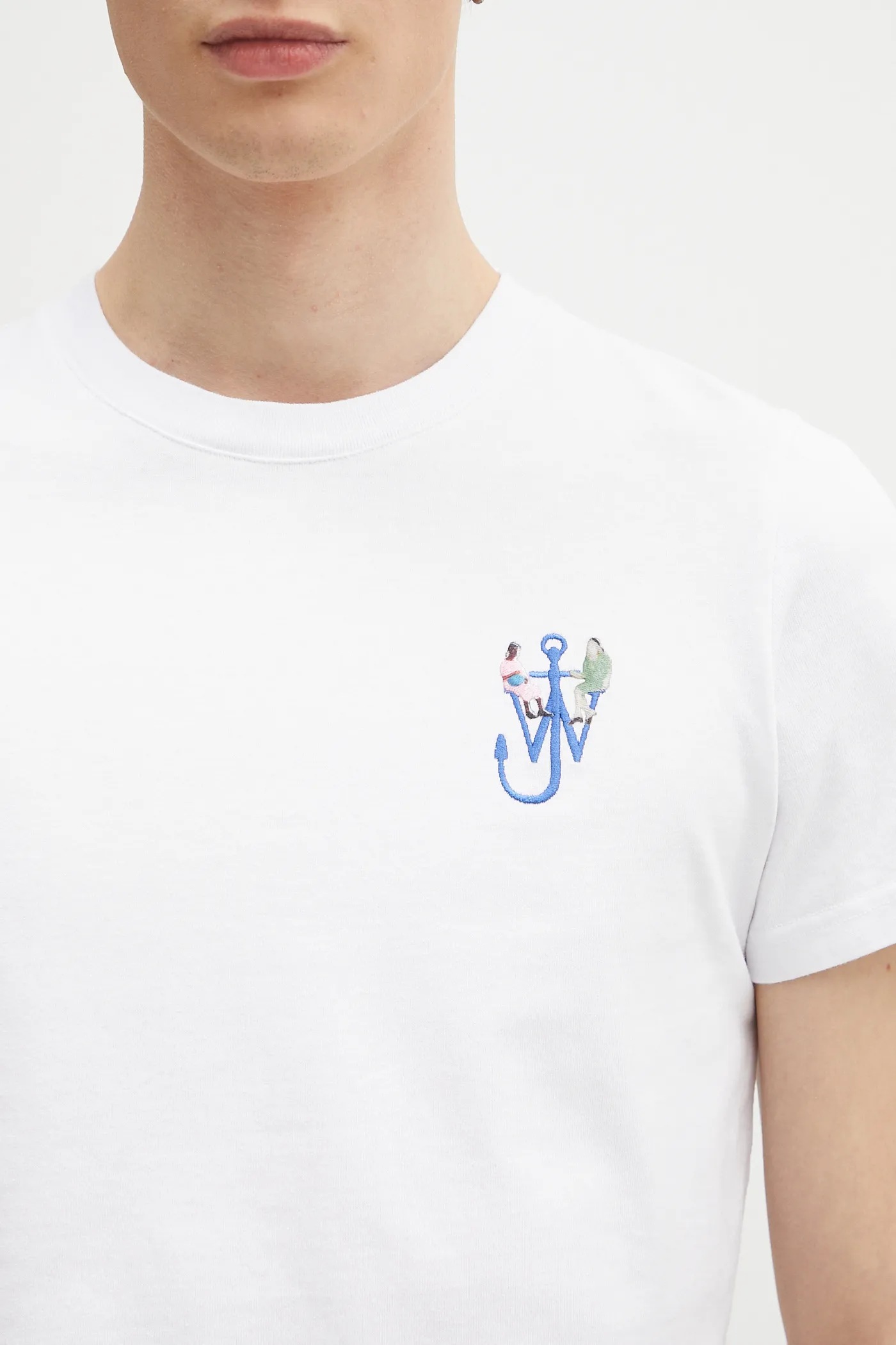JW Anderson cotton t-shirt Anchor Embroidery Back Print PRM EU