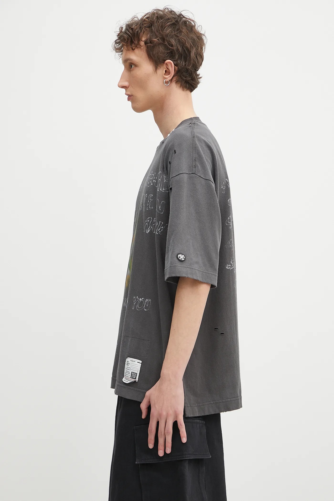 Maison MIHARA YASUHIRO cotton t-shirt Distressed Tee black color