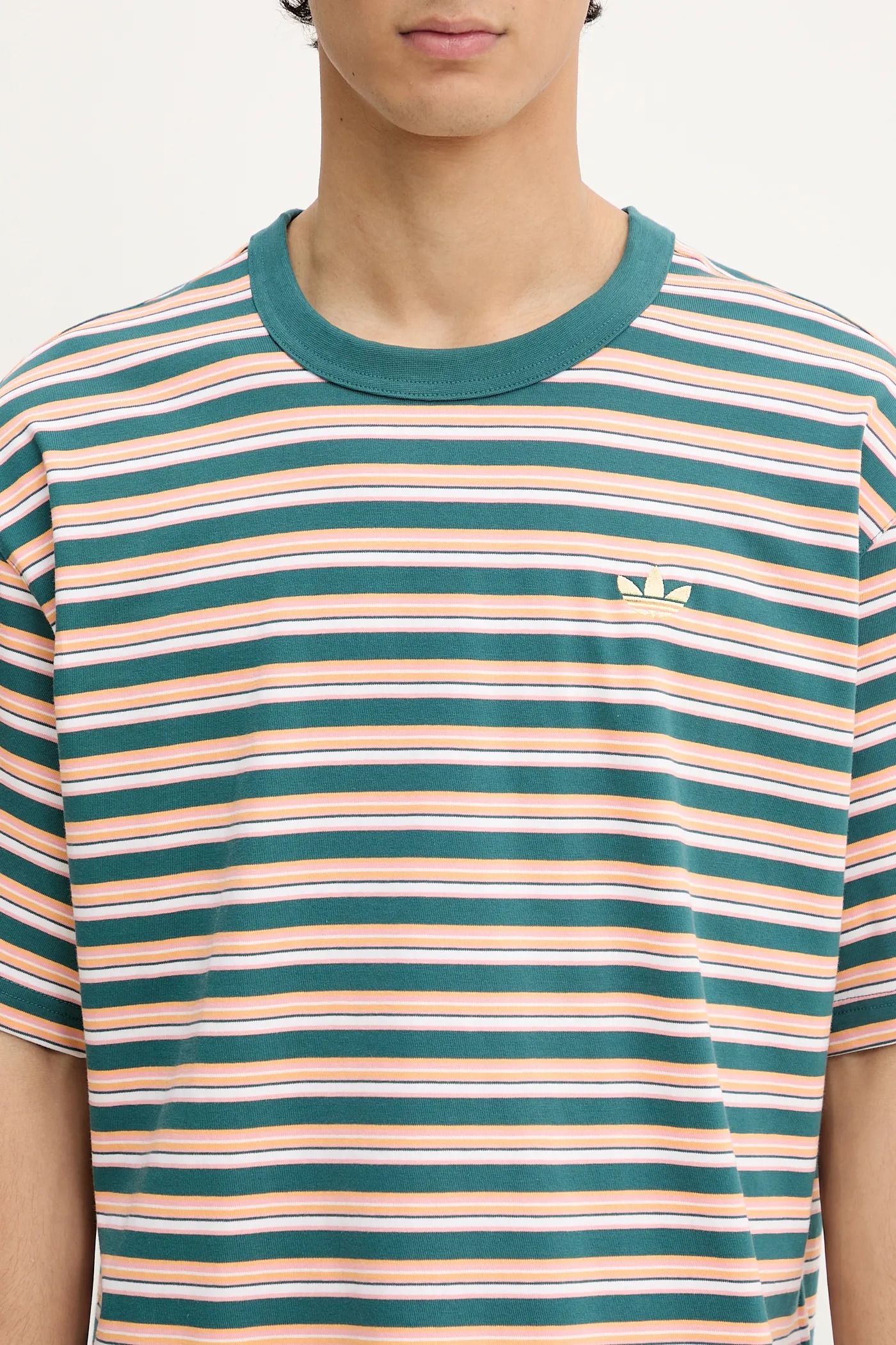 ★adidas★ striped tee tech green KB8357 adidas Originals cotton t-shirt Stripe Tee green color