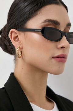 晴さん専用 Сонцезахисні окуляри Saint Laurent жіночі колір чорний SL 557