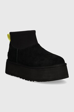 Замшевые сапоги UGG Classic Mini Dipper цвет чёрный 1168170-BLK