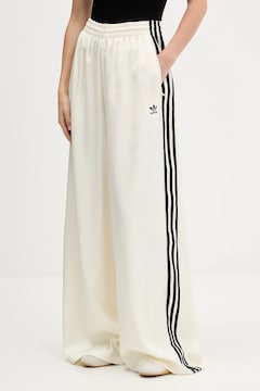 adidas Originals pantaloni de trening Satin Tp Wl culoarea bej, cu adidas Originals pantaloni de trening Satin Tp Wl culoarea bej, cu