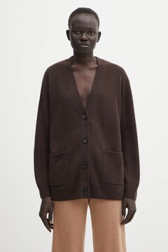 Anine Bing cardigan din cașmir jackson culoarea maro, light, A