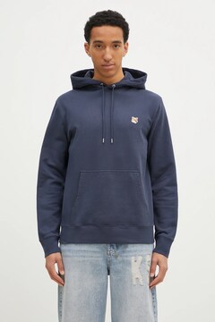 Maison Kinema Nylon pull over blue サイズM Maison Kitsuné cotton sweatshirt Fox Head Patch Regular