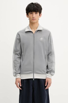 adidas Originals sweatshirt Classic Track Top gray color