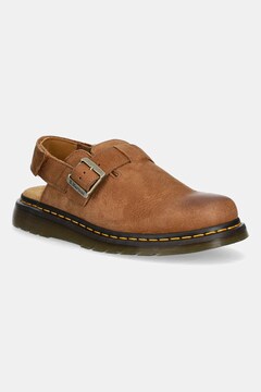 マロン Dr. Martens sandały nubukowe Jorge II Mule kolor beżowy DM31568200